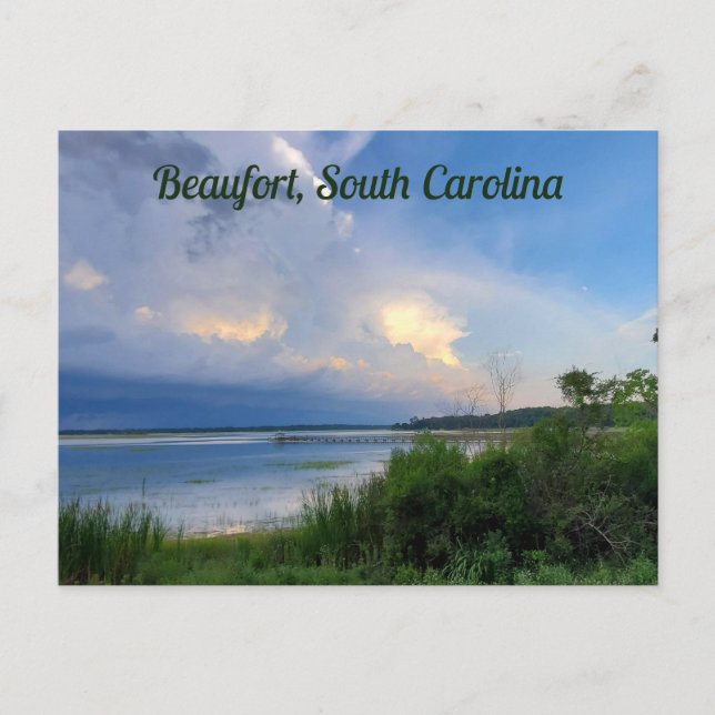 Carte Postale Beaufort Caroline du Sud Tempête Sur L'Eau (Devant)