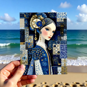 Carte Postale Beauté de porcelaine bleue de Delft