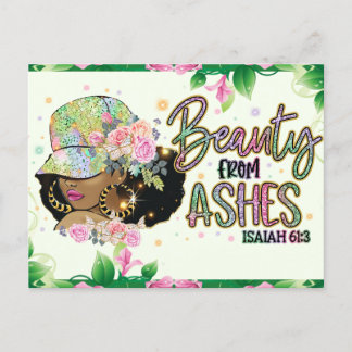 Carte Postale Beauté des cendres, Ésaïe 61:3, mélanine, sista, b