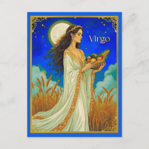Carte Postale Beauté du zodiaque de la Vierge sous un ciel noctu