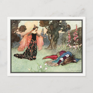 Carte Postale Beauté et bête par Warwick Goble