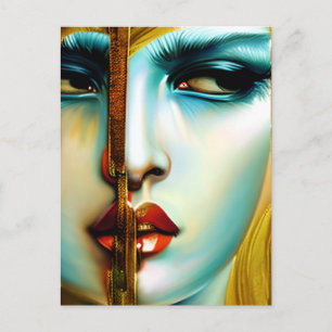 Carte Postale Beauté Mystique Déesse Dorée  