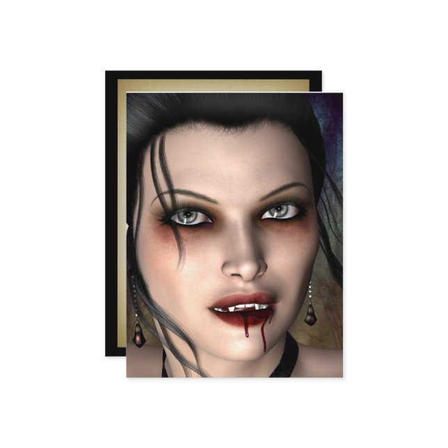 Carte postale Beauté Vampire foncé (Devant/Arrière en situation)