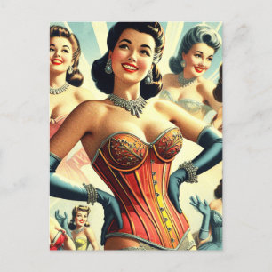 Carte Postale Beauté vintage Corset Girl