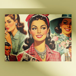 Carte Postale Beauté vintage Fashion Girls