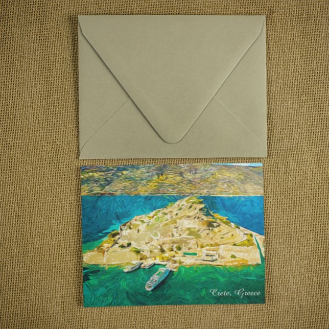 Carte Postale Beautiful Crete Greece Scenery Oil Paint (Stylish Elegant Crete Greece Scenery Oil Paint Postcard
)