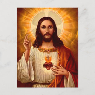 Carte Postale Beautiful religious Sacred Heart of Jesus image