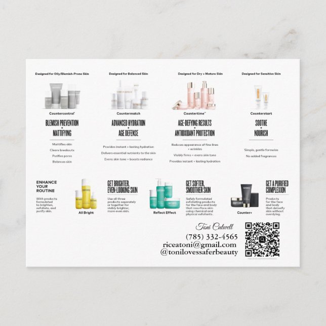 Carte postale Beautycounter Skincare Regims (Devant)