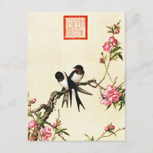 Carte Postale Beaux-arts en fleurs de pêche
