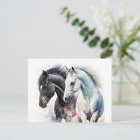 Beaux Chevaux en Aquarelle
