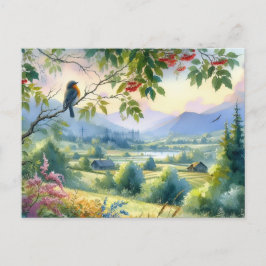Carte Postale Beaux oiseaux Paysage d'été 4
