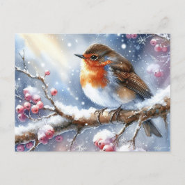Carte Postale Beaux oiseaux Paysage hivernal 13
