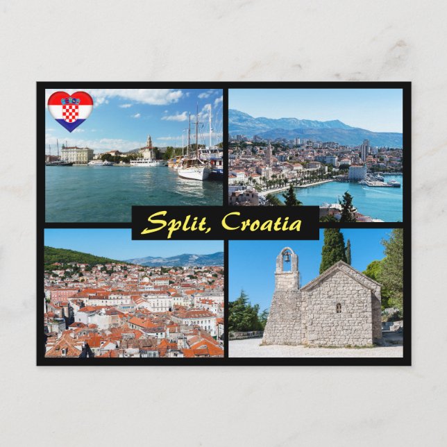 Carte Postale Beaux Points de repère fractionnés - Croatie, Euro (Devant)