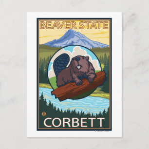 Carte Postale Beaver & Mt Hood - Corbett, Oregon
