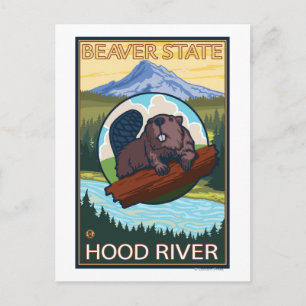 Carte Postale Beaver & Mt Hood - Hood River, Oregon