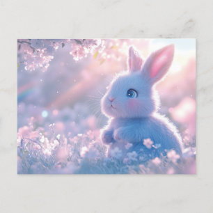 Carte Postale Bébé adorable dans un champ de fleurs