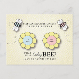 Carte Postale Bébé Bee Genre Révéler Scratcher Game Post