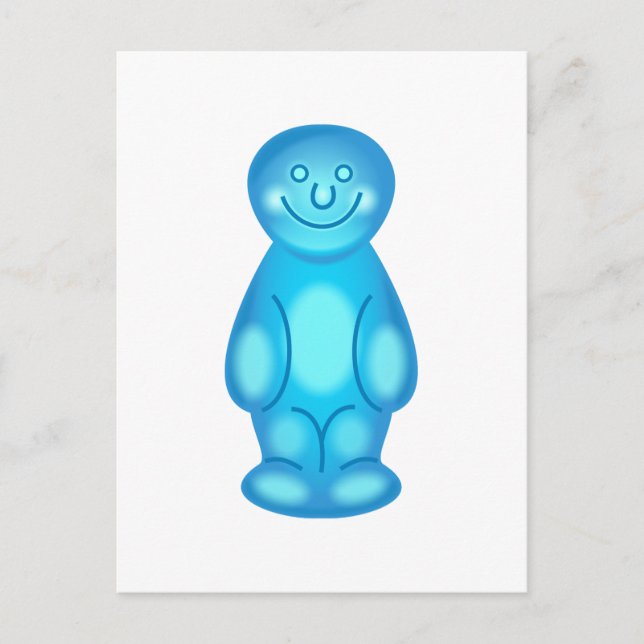 Carte Postale Bébé bleu gelée (Devant)