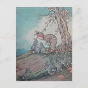 Carte Postale Bébé Bunting Comptine art vintage