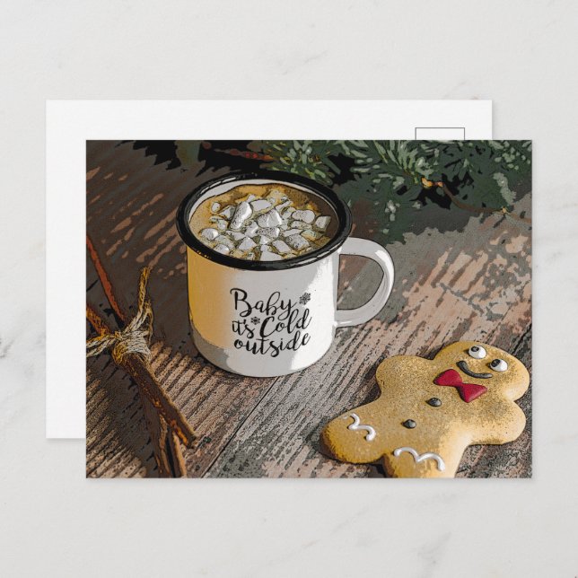 Carte Postale Bébé C'est froid dehors Noël (Devant / Derrière)