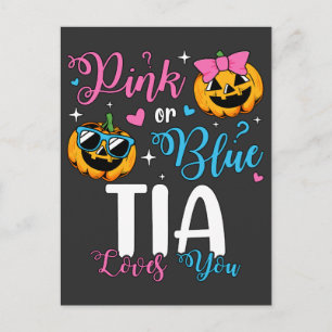 Carte Postale Bébé Citrouille Tia T'aime Rose Ou Bleu