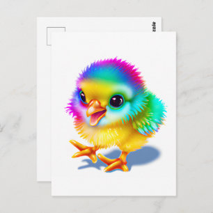 Carte Postale Bébé coloré poulet