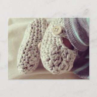 Carte Postale Bébé Crochet Booties