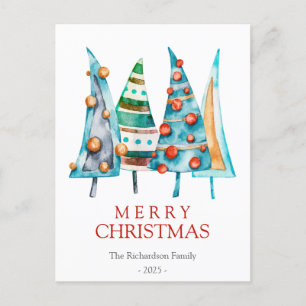 Carte Postale Bébé Doodle Pine Noël Arbre Cadeaux Vacances