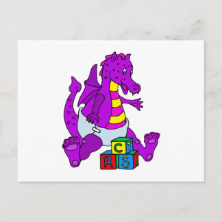 Carte Postale Bébé Dragon avec blocs