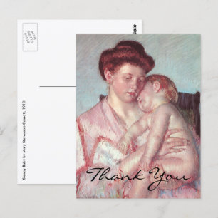 Carte Postale Bébé endormi par Mary Cassatt, Impressionnisme Vin