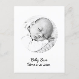 Carte Postale bébé garçon fille fille photo nom personnalisé