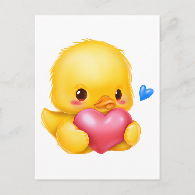 Carte Postale Bébé mignon avec coeur rose Valentine (Devant)