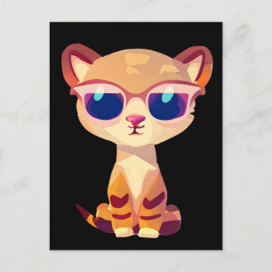 Carte Postale Bébé mignon Cheetah avec lunettes de soleil
