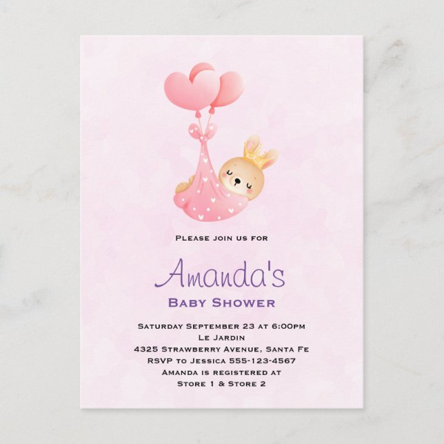 Carte Postale Bébé mignon dans un Baby shower de couverture de c (Devant)