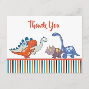 Carte Postale Bébé mignon Dinosaur Motif Merci personnalisé