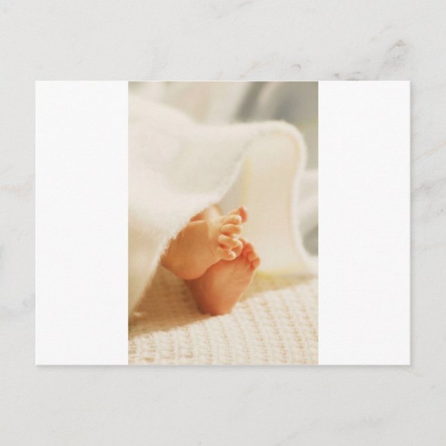 Carte Postale Bébé mignon Pieds petit bébé Pieds enrobés couvert (Devant)