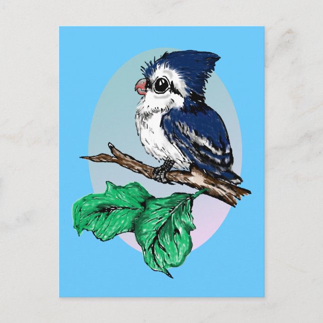 Carte postale Bébé mignonne Bluejay (Devant)