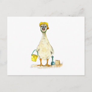 Carte Postale Bébé oison sur la plage