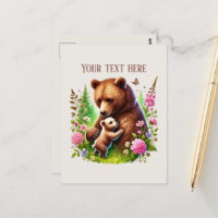 Bébé ours Maman adorable ajouter du texte