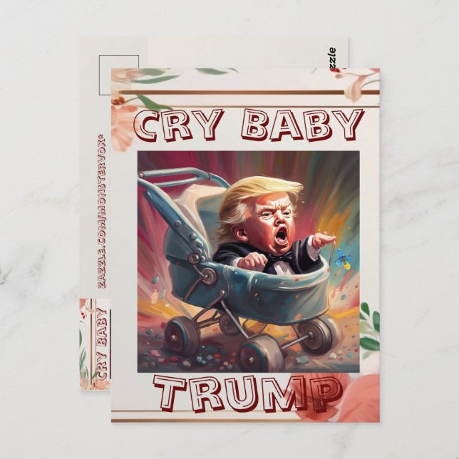 Carte postale Bébé Pleurard Trump (Devant / Derrière)