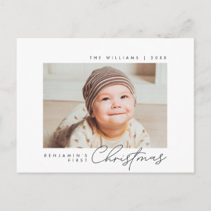 Carte Postale Bébé premier Noël, Faire-part avec photo