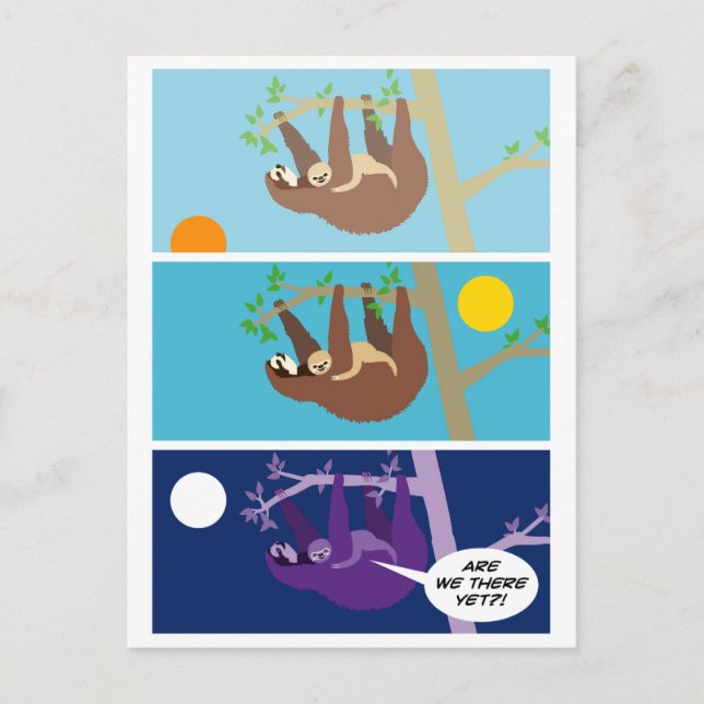 Carte Postale Bébé Sloth (Devant)