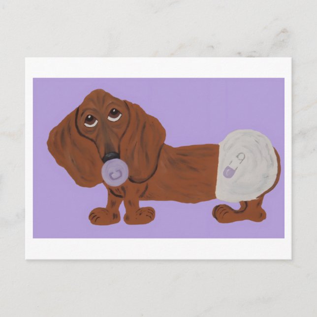 Carte Postale Bébé teckel (Devant)