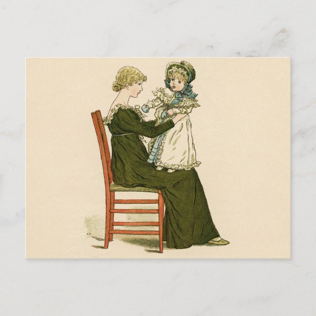 Carte Postale Bébé victorien Mère Greenaway (Devant)