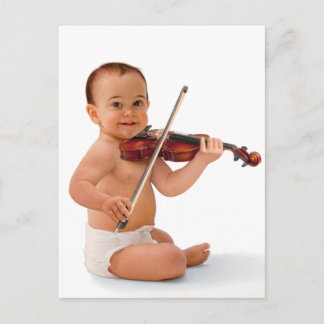 Carte Postale Bébé violon