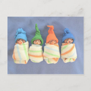 Carte Postale Bébés en argile dormante : Sculpture en argile pol