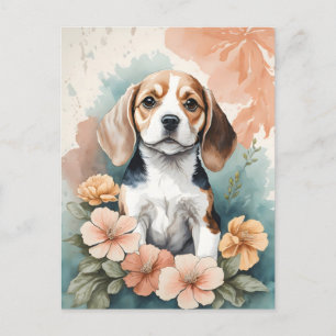 Carte Postale Bébés mignons animaux   Chiot Beagle adorable