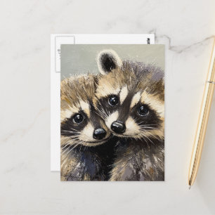 Carte Postale Bébés ratons laveurs mignons et adorables