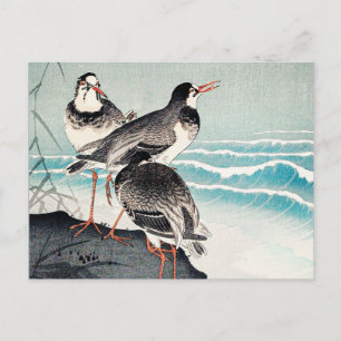 Carte Postale Bécasses au rivage, beaux-arts par Ohara Koson
