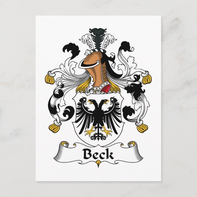 Carte Postale Beck Family Crest (Devant)
